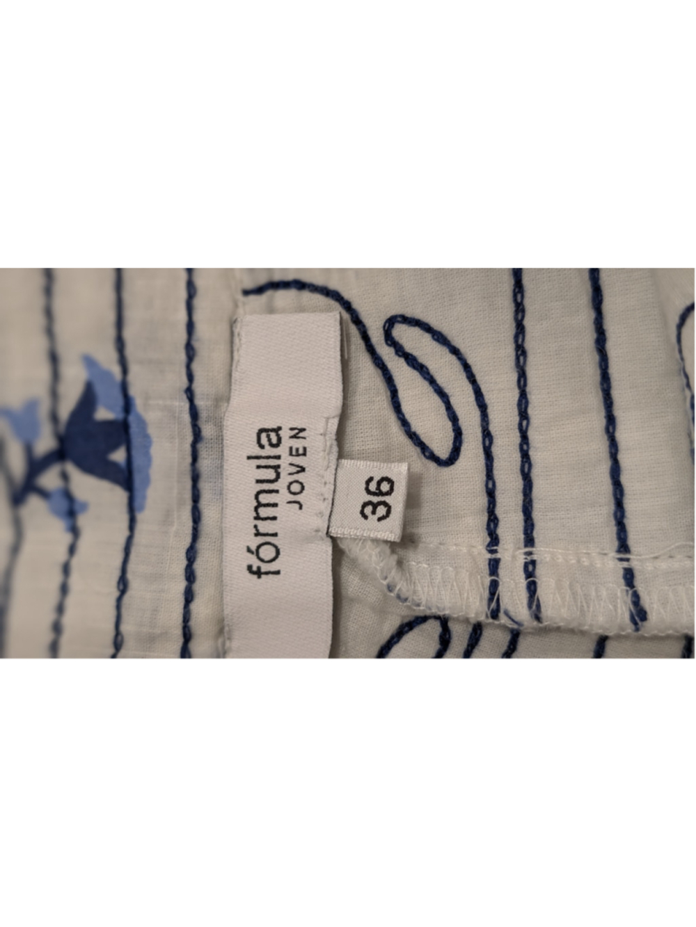 Women's Formula Joven Quilted Shorts Size 4 White Blue Floral - Picture 6 of 7
